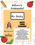 Editable Kindergarten Meet the Teacher Canva Template Bundle | Back to School Classroom Forms