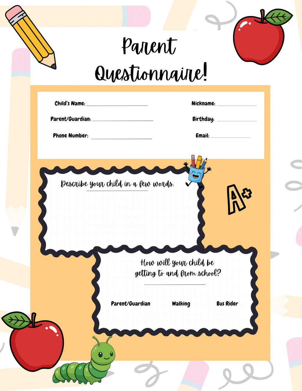 Editable Kindergarten Meet the Teacher Canva Template Bundle | Back to School Classroom Forms