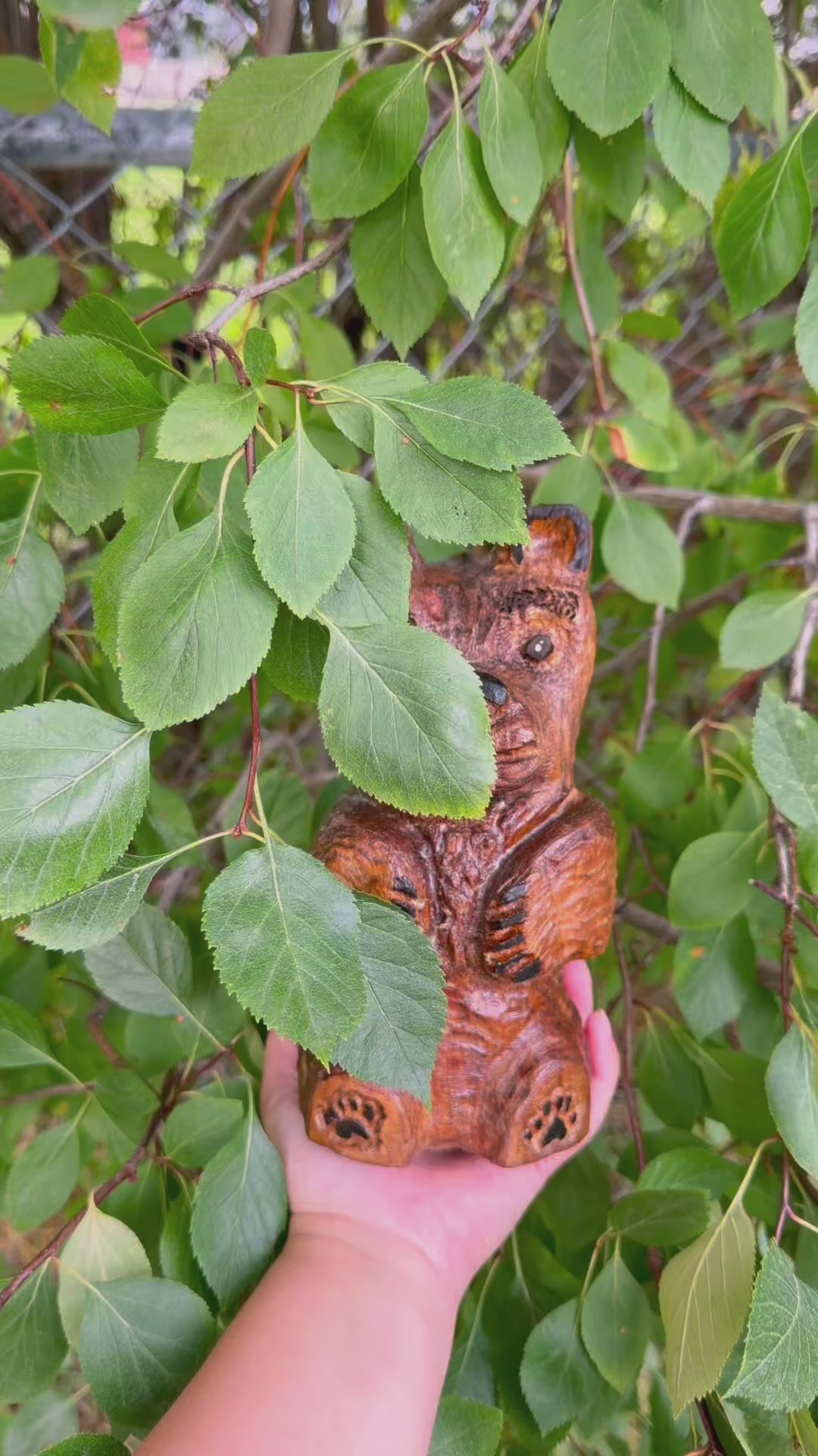 Bramblewood the Woodland Bear | One-of-a-Kind Hand-Carved Wooden Bear | Rustic Woodland Decor | Handmade Wood Sculpture